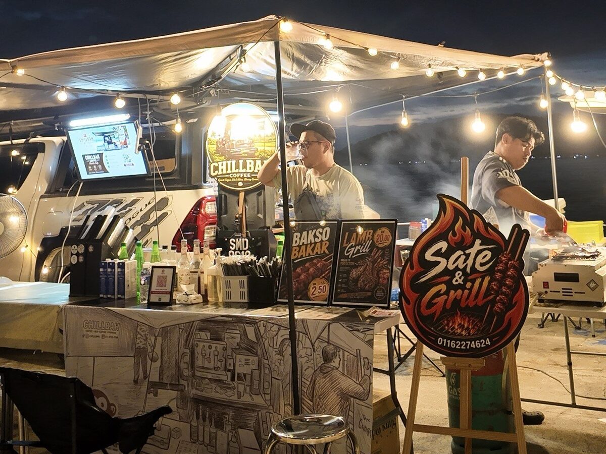 Sate and grill stall at the car boot market