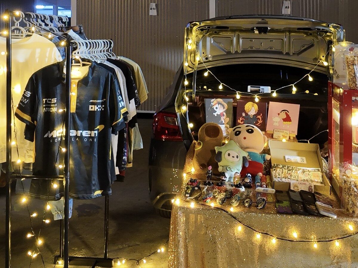 Jerseys and collectibles stall at the car boot market