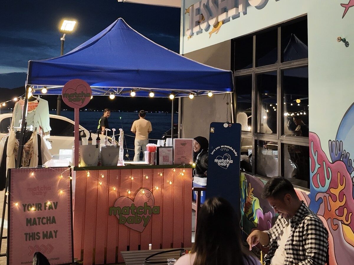 Matcha drinks stall at the car boot market
