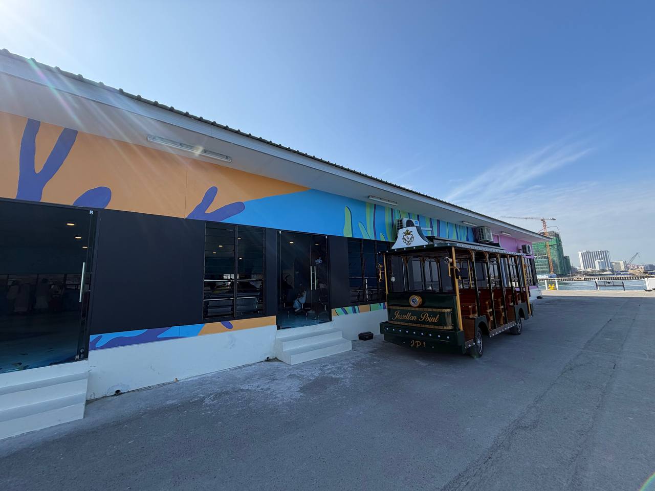 Terminal building and waterfront